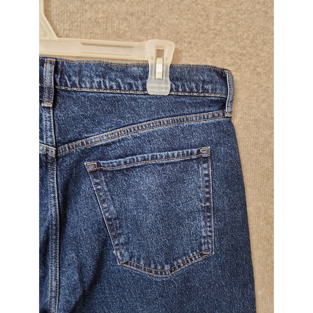 Old Navy Slouchy Wide-Leg Jeans Womens 12 Blue Dark Wash Button Fly NEW - Picture 9 of 12